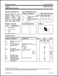 datasheet for BT139-500H by Philips Semiconductors