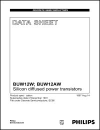 datasheet for BUW12AW by Philips Semiconductors