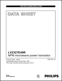 datasheet for LV2327E40R by Philips Semiconductors