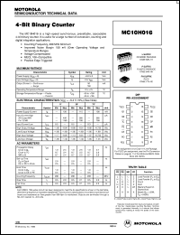 datasheet for MC10H016FN by ON Semiconductor