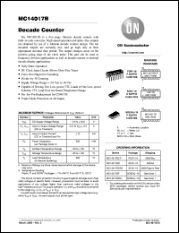 datasheet for MC14017BCP by ON Semiconductor