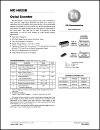 datasheet for MC14022BCP by ON Semiconductor