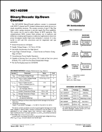 datasheet for MC14029BCP by ON Semiconductor