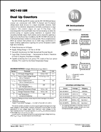 datasheet for MC14518BCP by ON Semiconductor