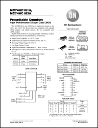 datasheet for MC74HC161ADTR2 by ON Semiconductor