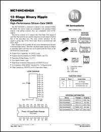 datasheet for MC74HC4040AD by ON Semiconductor