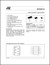 datasheet for M74HC14B1R by SGS-Thomson Microelectronics