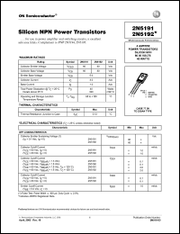 datasheet for 2N5192 by ON Semiconductor