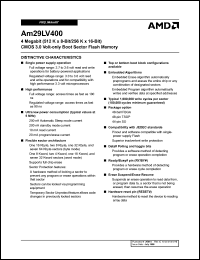 datasheet for Am29LV400T100EI by AMD (Advanced Micro Devices)