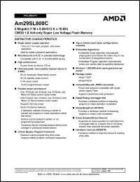 datasheet for Am29SL800CT100EC by AMD (Advanced Micro Devices)