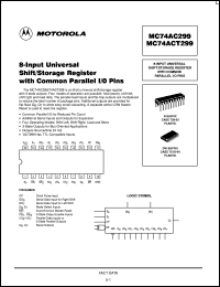 datasheet for MC74AC299DWR2 by ON Semiconductor