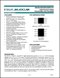 datasheet for DS1731U/T&R by Dallas Semiconductor