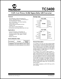 datasheet for TC3400VPA by Microchip Technology, Inc.