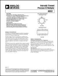 datasheet for AD632AD by Analog Devices