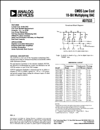 datasheet for AD7533TQ by Analog Devices