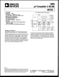 datasheet for AD7542SE by Analog Devices