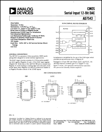 datasheet for AD7543JP by Analog Devices