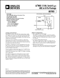 datasheet for AD7893BN-2 by Analog Devices