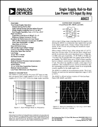 datasheet for AD822AN by Analog Devices