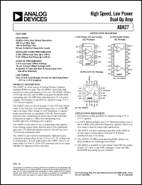 datasheet for AD827JN by Analog Devices