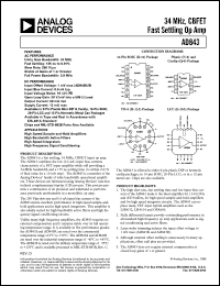 datasheet for AD843JN by Analog Devices