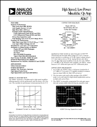 datasheet for AD847JN by Analog Devices