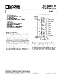 datasheet for AD9012AQ by Analog Devices