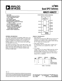 datasheet for ADG221KN by Analog Devices