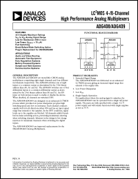 datasheet for ADG408BN by Analog Devices