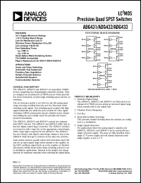 datasheet for ADG431BN by Analog Devices