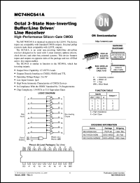 datasheet for MC74HC541ADT by ON Semiconductor