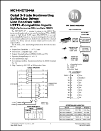 datasheet for MC74HCT244ADW by ON Semiconductor