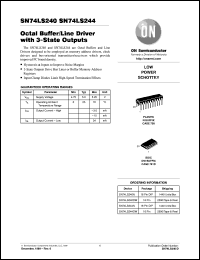 datasheet for SN74LS240DW by ON Semiconductor