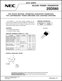 datasheet for 2SD560 by NEC Electronics Inc.