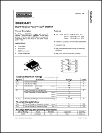 datasheet for Si9933ADY by Fairchild Semiconductor