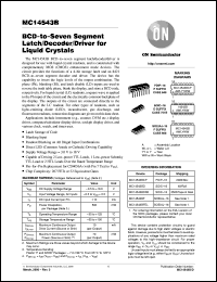 datasheet for MC14543BCP by ON Semiconductor