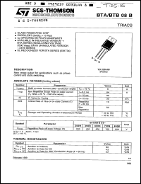 datasheet for BTA08-200B by SGS-Thomson Microelectronics