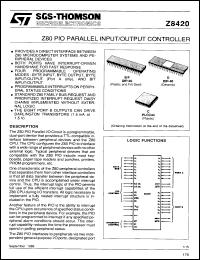 datasheet for Z8420BD6 by SGS-Thomson Microelectronics