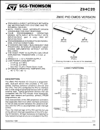 datasheet for Z84C20BC6 by SGS-Thomson Microelectronics