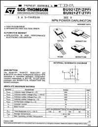 datasheet for BU921ZTFI by SGS-Thomson Microelectronics
