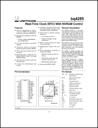 datasheet for BQ4285Q by Unitrode Semiconductor Products