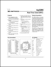 datasheet for BQ3285S by Unitrode Semiconductor Products