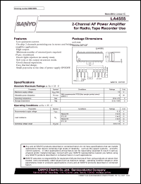 datasheet for LA4555 by SANYO Electric Co., Ltd.