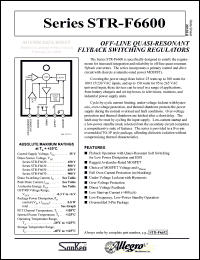 datasheet for STR-F6654 by Allegro MicroSystems, Inc.