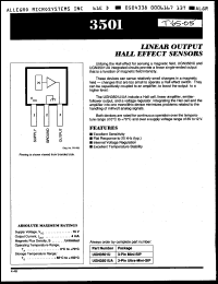 datasheet for UGN3501UA by Allegro MicroSystems, Inc.