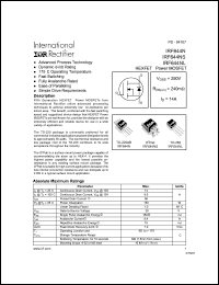 datasheet for IRF644NL by International Rectifier