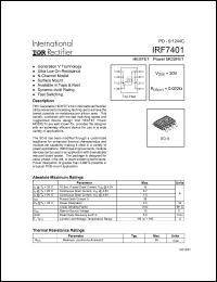 datasheet for IRF7401 by International Rectifier