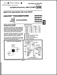 datasheet for IRF842 by International Rectifier