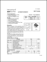 datasheet for IRF7103QTR by International Rectifier