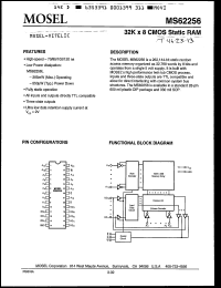 datasheet for MS62256L-12PC by Mosel Vitelic